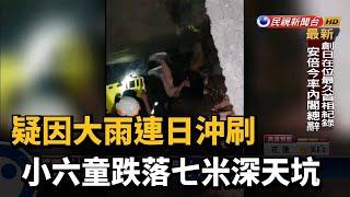 基隆疑大雨沖出大坑? 小六童校園內跌落7米洞－民視台語新聞