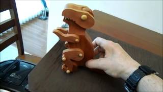 tyrannosaurus rex animated wood toy