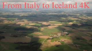 Flying to Iceland from Italy 4K - Genoa and Reykjavík airports  - Scenic views