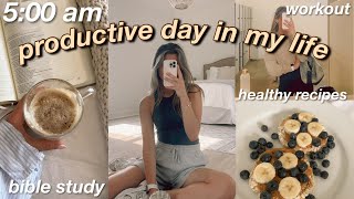 5AM PRODUCTIVE DAY IN MY LIFE: realistic, what i eat in a day + cleaning!