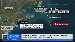 Crews searching for missing submersible near Titanic wreckage