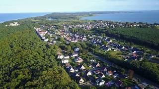 From Zinnowitz to Zempin. Drone over Usedom and Baltic Sea.