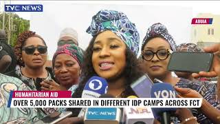 Jubilation In Abuja IDPs Camps As Wife Of President-Elect Distributes Over 5000 Packs