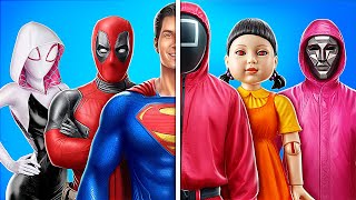 Superman, Deadpool En Gwen Stacy In Squid Game! Wie Is De Kampioen?