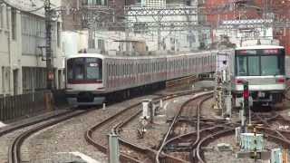 東急東横線、東京メトロ日比谷線 中目黒駅 東武20000系 東京メトロ03系 東急5050系