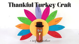 Thankful Turkey Craft Easy Paper Craft for Kids