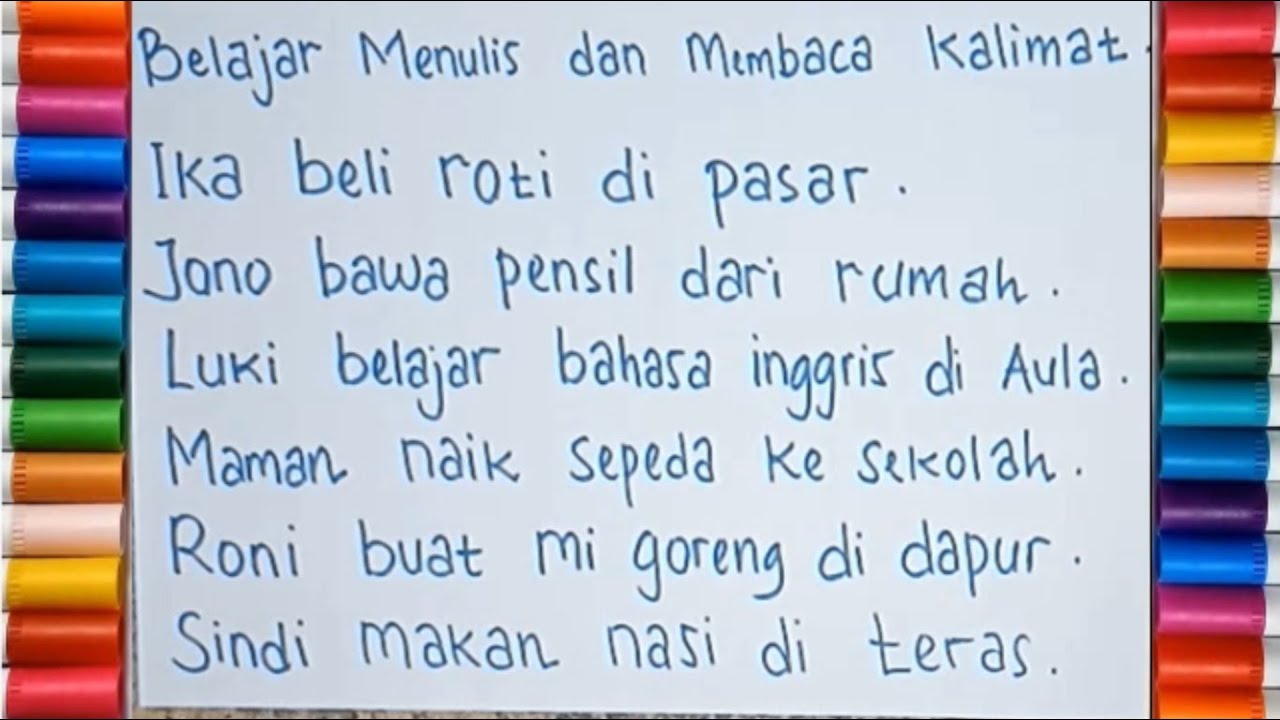 Belajar Menulis Dan Membaca Kalimat Dengan Mudah Untuk Anak TK Dan Paud ...