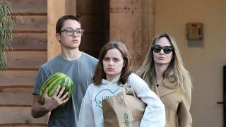 Angelina Jolie with Knox and Vivienne Grocery Shopping in Los Angeles