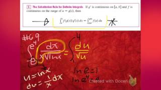 U substitution definite integral integration
