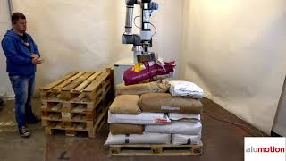 Pallettizzazione robotica di sacchi di forme irregolari fino a 45 kg di peso