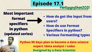 #17_1 Most Important Format specifiers in python programming | How to use %-formatting in python