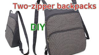 DIY Make a backpacks/backpack tutorial /투지퍼 백팩 만들기/옆면이 예쁜 백팩/Fazer mochilas