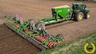 XXL Roggen Drillen mit der 12 m breiten Amazone Citan 12000  hinter einem John Deere 8R