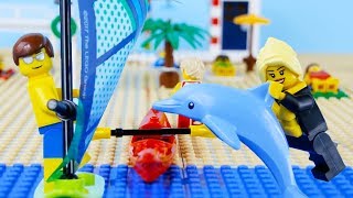 LEGO Beach Fail STOP MOTION LEGO City Beach Bad Luck | LEGO City | By Billy Bricks
