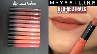 Maybelline NEO NEUTRALS Ultimatte Lipsticks // LIP SWATCHES \u0026 Review