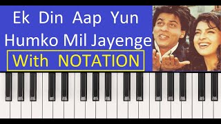 Ek Din Aap Yun Humko Mil  ---  Keyboard / Harmonium / Piano Tutorial
