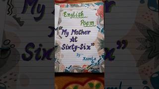 English project file ||class 12th || my mother at sixty six || youtubechannel
