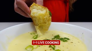 ❤️ LIVE Cooking 62 - Garlic Bread Rolls with Potato Leek Soup