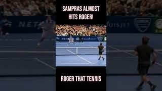Pete Sampras Almost Hits Roger Federer #shorts
