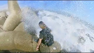 insta360one Bullet time 台風21号通過後の海2018.9.5~ふじのくに田子の浦みなと公園