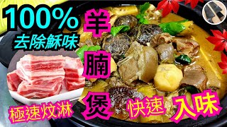 【羊腩煲】教你100%去除羶味丨短時間炆淋入味丨Lamb Stew