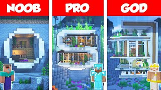 Minecraft NOOB vs PRO vs GOD: UNDERWATER MODERN HOUSE BUILD CHALLENGE in Minecra
