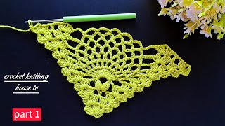 perfect👌how to make a cute crochet shawl in pineapple stitch easy for beginners/crochet shawl