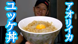 【簡単】アオリイカを捌いてユッケ丼を作るまでを３分で解説してみました。