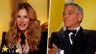 George Clooney Playfully POUTS Over Julia Roberts STANDING OVATION At Golden Globes