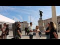 Protection of bronze monuments event at Tartini Square in Piran, Slovenia