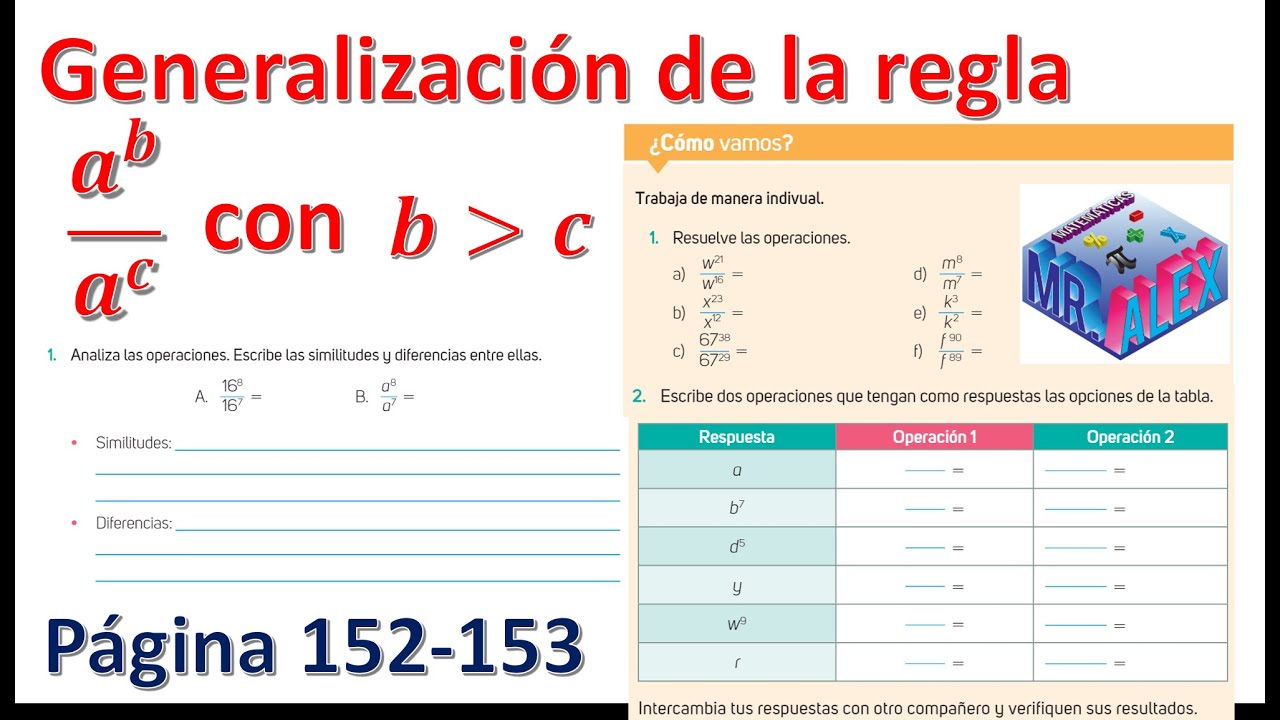 Generalización De La Regla A^b/a^c Con B Mayor C Página 152 Y 153 - YouTube