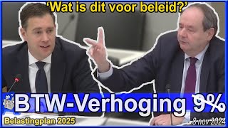 Hans Vijlbrief \u0026 Eelco Heinen bespreken BTW-Verhoging 'Waarom dit selectieve beleid?' - Tweede Kamer