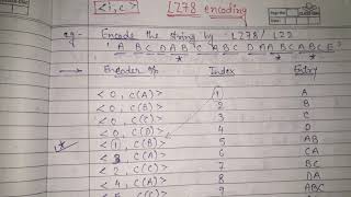 15. lz78 encoding and decoding example | LZ2 ENCODING : adaptive dictionary in data compression