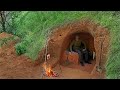 Building a Cave, Primal Shelter | House Nomadic Underground Cozy and Warm | Gone from People Hidden