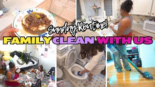 CLEAN WITH US! SUNDAY ROUTINE ✨ FAMILY CLEANING MOTIVATION