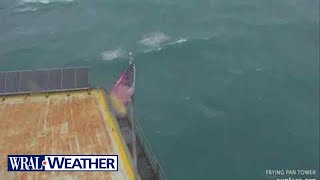 Live Cam: A clean look at Ian from Frying Pan Tower 30 miles off the North Carolina Coast