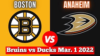 Boston Bruins vs Anaheim Ducks | Live NHL Play by Play & Chat