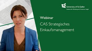 Webinar: Informationen zum CAS Strategisches Einkaufsmanagement der Universität St.Gallen