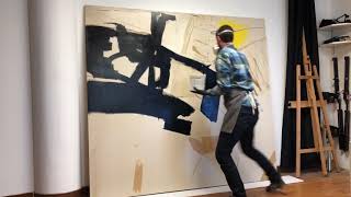 Varnishing a BIG painting