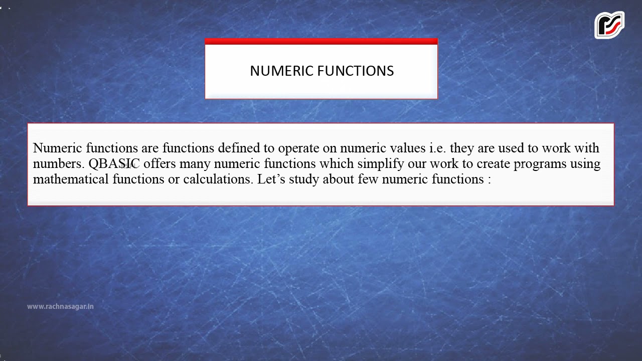 Function In Qbasic Youtube