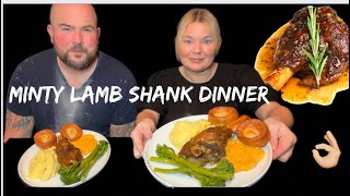 MINTY LAMB SHANK DINNER #lamb #vegetables #gravy #dinner  #foodie #uk #eatingshow #mukbang