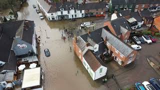 Storm Henk brings huge flood to Quorn village centre \u0026 White Horse pub  3rd January 2024