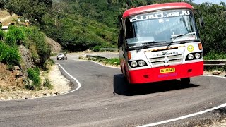 KSRTC Bus And Car Turning On Hairpinbend At MM Hills Road To Kollegal Road Karnataka