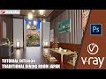 Sketchup  JAPAN DINING ROOM FULL TUTORIAL + Vray Render + PHOTOSHOP part1