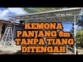 BIKIN GARASI PAJANG 8M TANPA TIANG DITENGAN #bajaringan #kanopiminimalis #tutoriyal