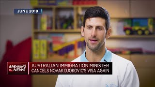 Australia cancels Novak Djokovic’s visa for the second time