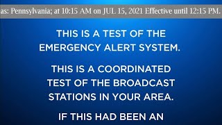 Pennsylvania EAS July RMT Emergency Alert System Required Monthly Test on CW Philly WPSG-TV 7/15/21