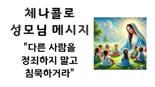 체나콜로 성모님 메시지 다른 사람을 정죄하지말고 침묵하거라 74번 124번 248번 392번 묵상 나눔