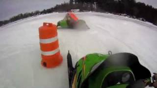 Masters Win Manawa WI Snodeo Lakecross Snowmobile Race 2011