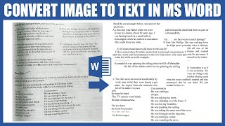 How to Convert Image to Text in Microsoft Word Tutorial